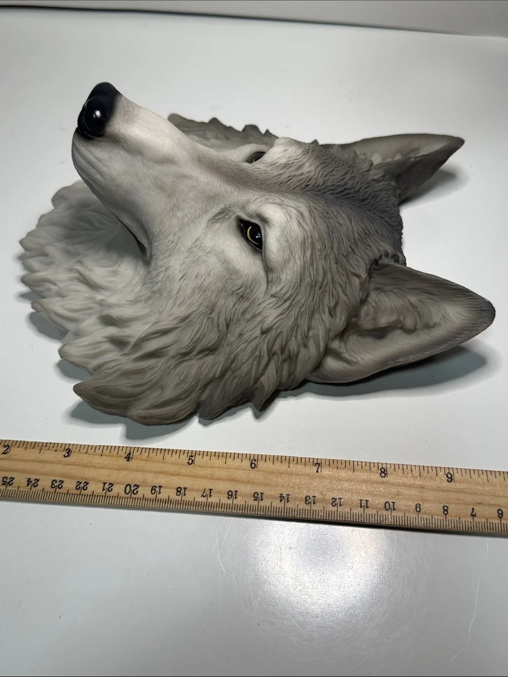DWK Animal Spirit Totem Wolf Head 8-inch by 8-inch  faux taxidermy wall mount.